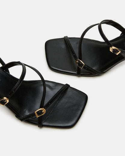 VANTAGE Black Women's Square-Toe Strappy Slingback Heel | Steve Madden Hot Sale