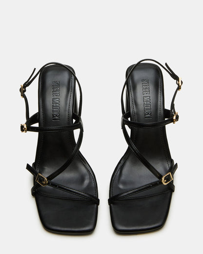 VANTAGE Black Women's Square-Toe Strappy Slingback Heel | Steve Madden Hot Sale