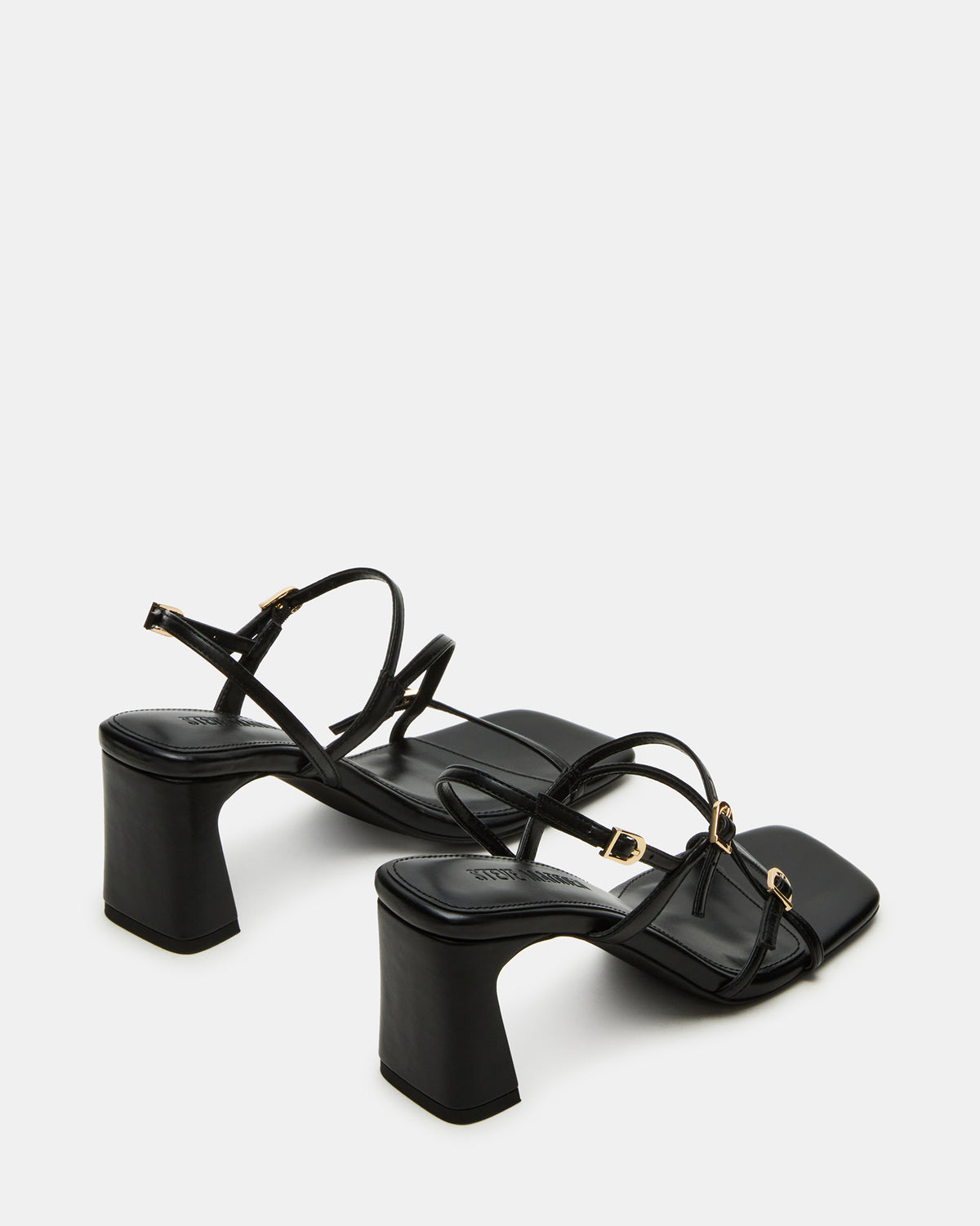 VANTAGE Black Women's Square-Toe Strappy Slingback Heel | Steve Madden Hot Sale