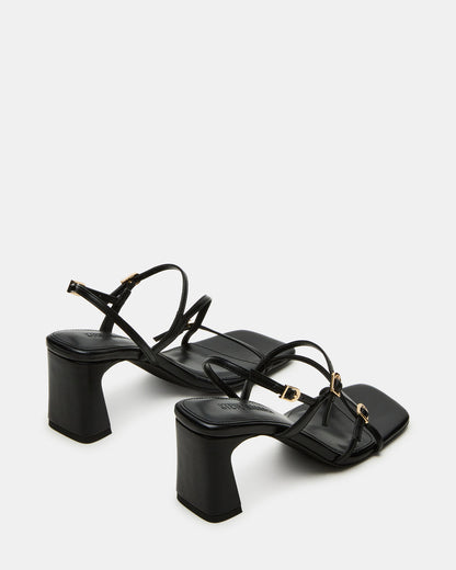 VANTAGE Black Women's Square-Toe Strappy Slingback Heel | Steve Madden Hot Sale