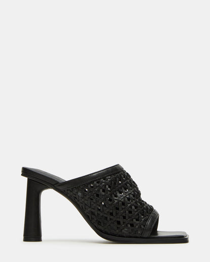 FRESCA Black Woven Square-Toe Mule Women's Heel | Steve Madden Value
