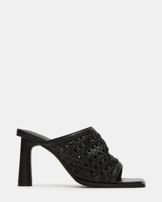 FRESCA Black Woven Square-Toe Mule Women's Heel | Steve Madden Value
