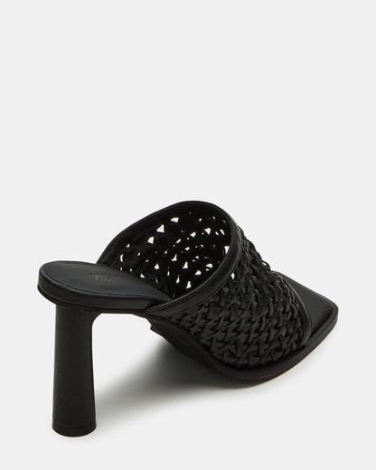 FRESCA Black Woven Square-Toe Mule Women's Heel | Steve Madden Value