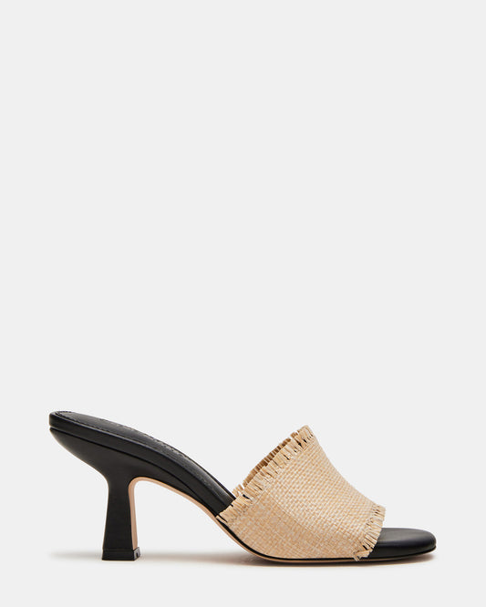 CRESCENT Raffia Square Toe Mule Heel | Women's Heels | Steve Madden Smart Buy