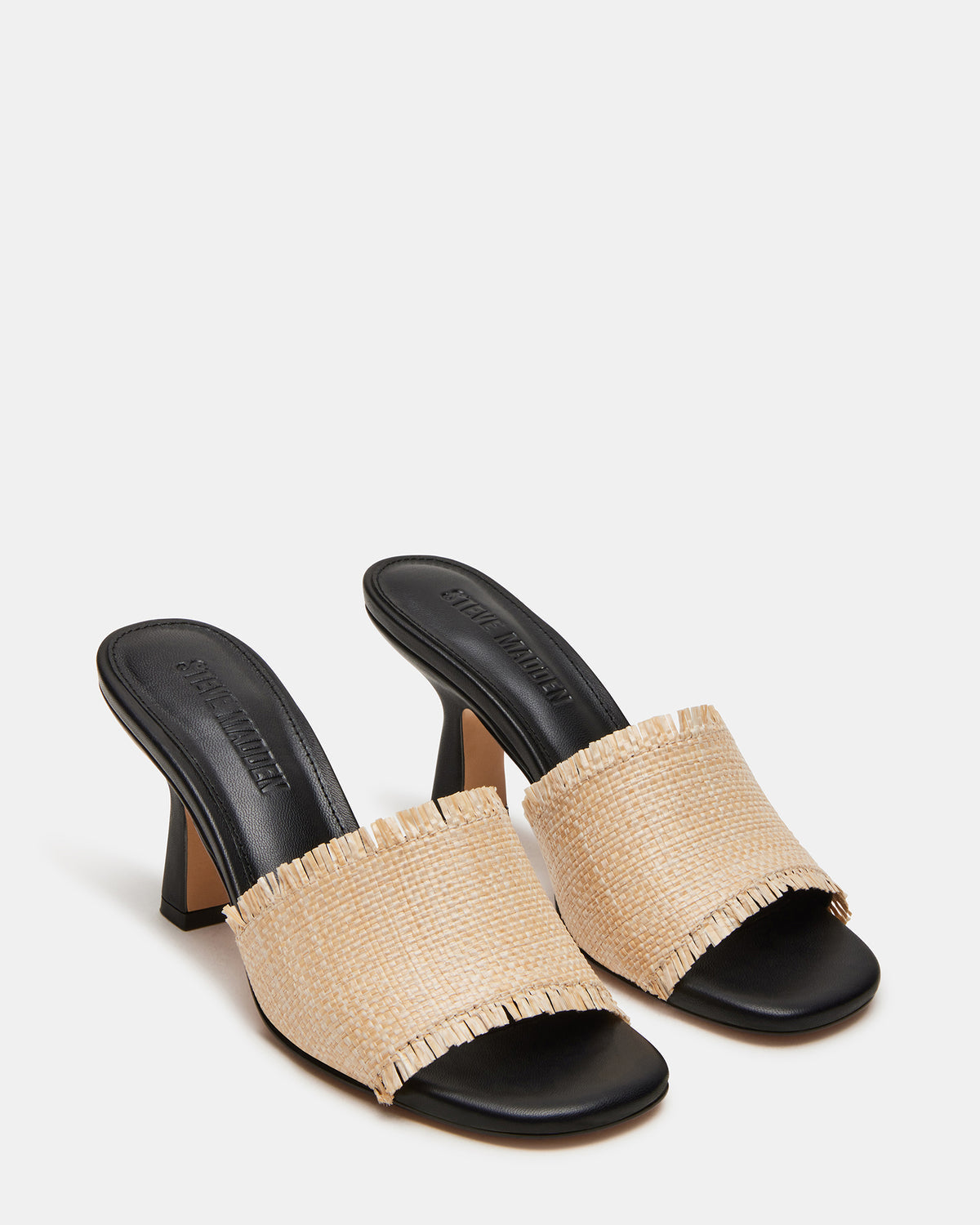 CRESCENT Raffia Square Toe Mule Heel | Women's Heels | Steve Madden Smart Buy