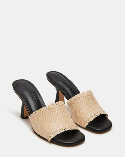 CRESCENT Raffia Square Toe Mule Heel | Women's Heels | Steve Madden Smart Buy