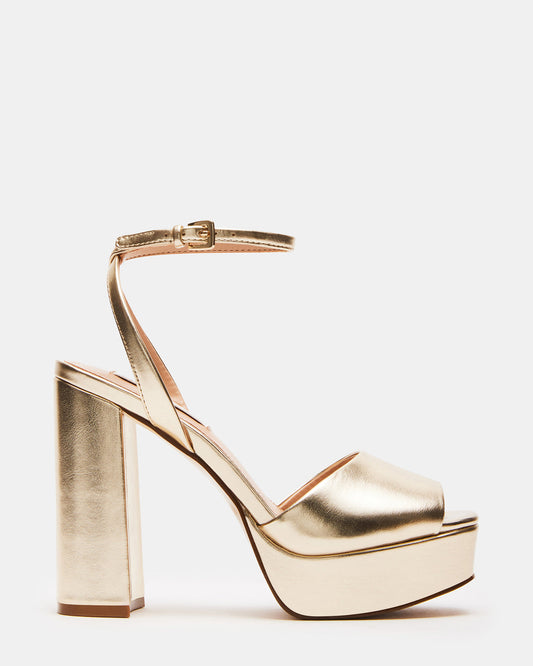 LOURDES Champagne Platform Heel | Women's Heels | Steve Madden Top Pick