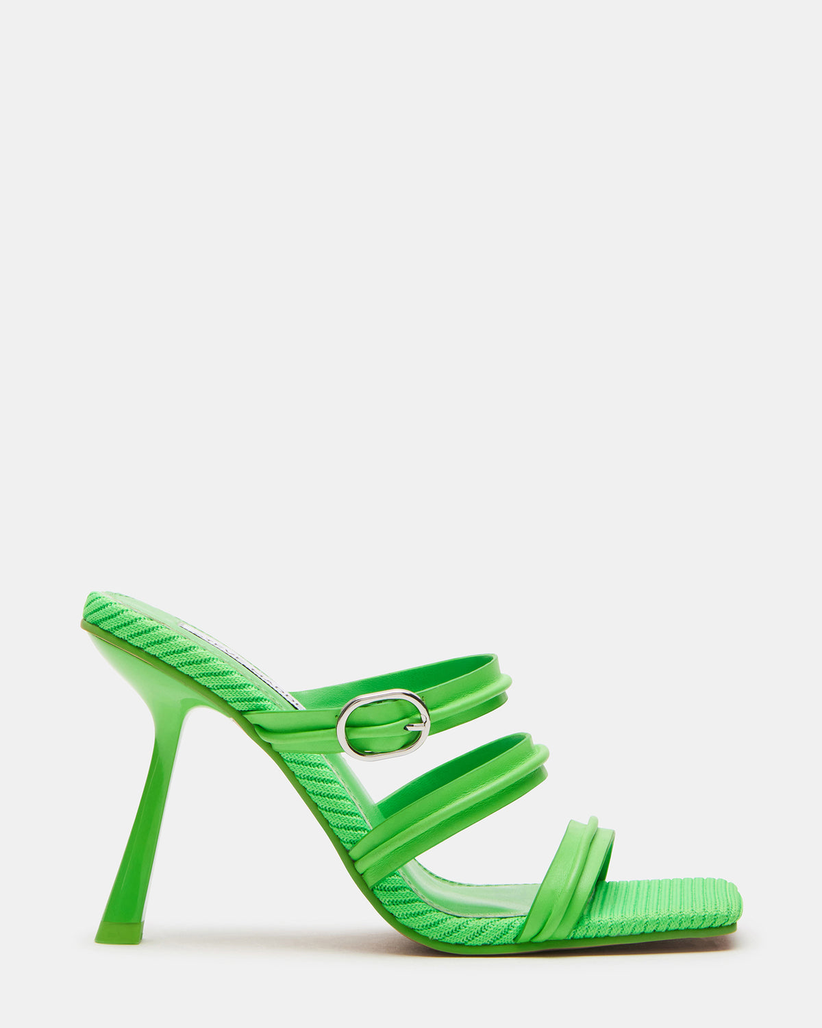 TRIN Green Strappy Square Toe Mule | Women's Heels | Steve Madden Everyday