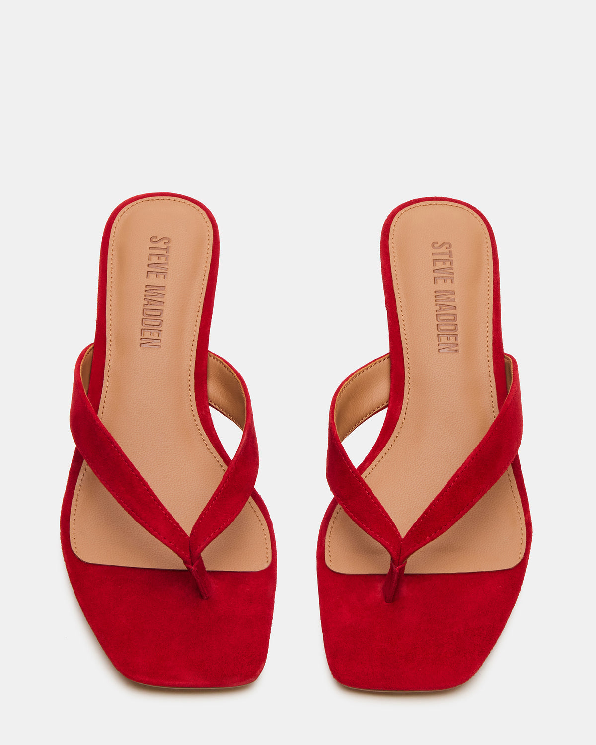 TRACIE Red Suede Thong Strap Women's Kitten Heel | Steve Madden Exclusive
