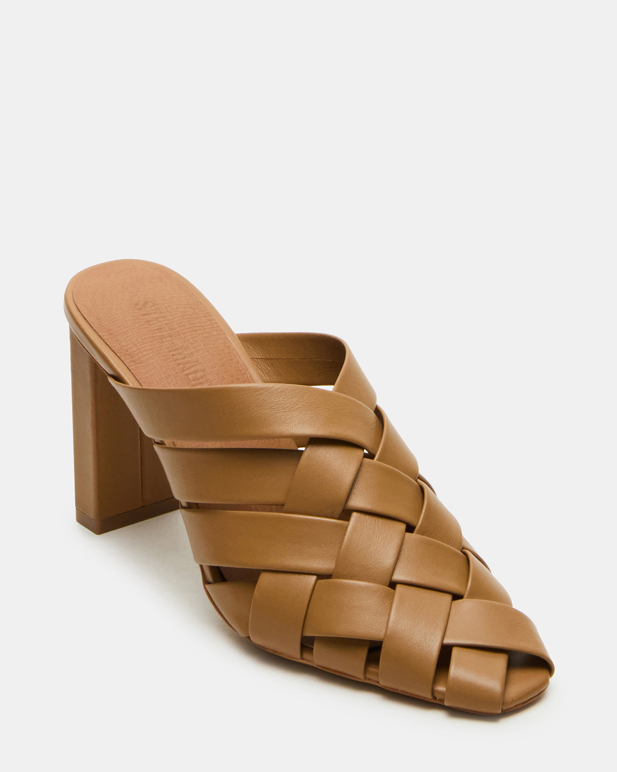 NAKITA Natural Square-Toe Woven Mule Women's Heel | Steve Madden New