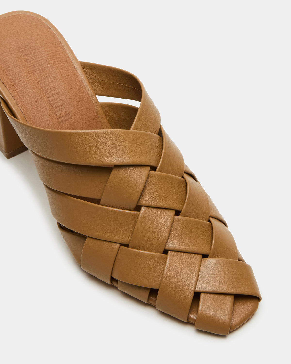 NAKITA Natural Square-Toe Woven Mule Women's Heel | Steve Madden New