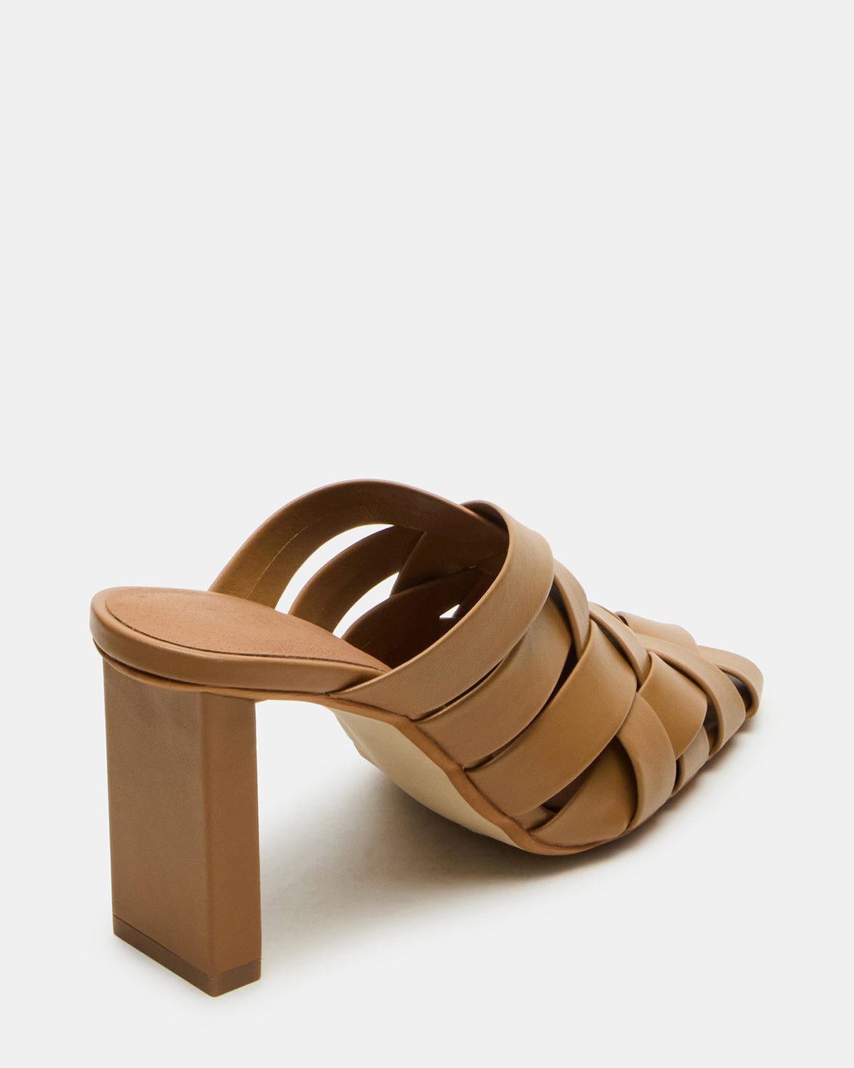NAKITA Natural Square-Toe Woven Mule Women's Heel | Steve Madden New