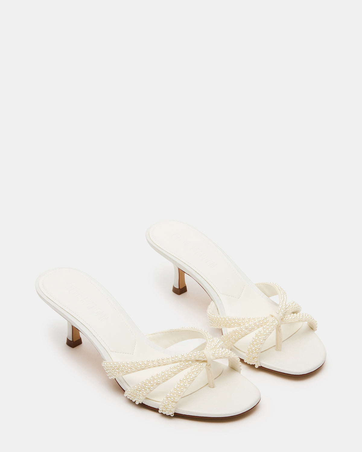 CARY Pearl Ivory Square-Toe Strappy Mule Women's Heel | Steve Madden Discount
