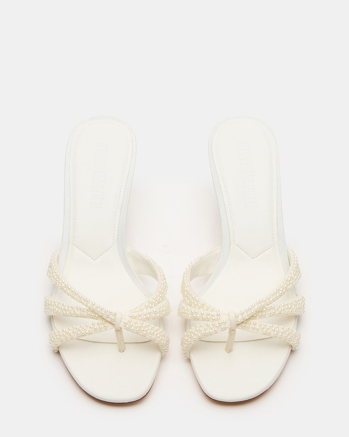 CARY Pearl Ivory Square-Toe Strappy Mule Women's Heel | Steve Madden Discount