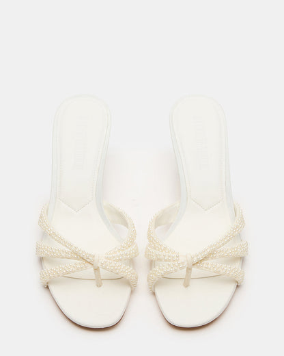 CARY Pearl Ivory Square-Toe Strappy Mule Women's Heel | Steve Madden Discount