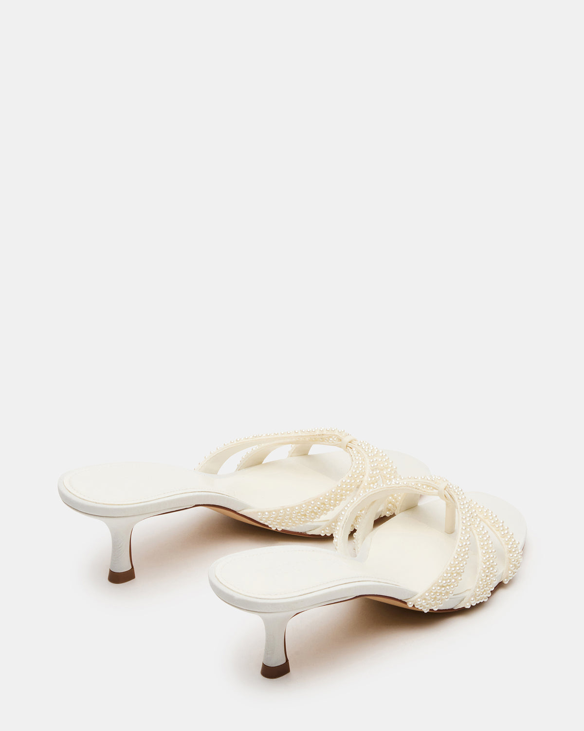 CARY Pearl Ivory Square-Toe Strappy Mule Women's Heel | Steve Madden Discount