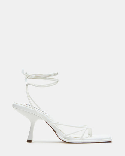 JOLENE White Strappy Lace-Up Heel | Women's Heels | Steve Madden Best Seller