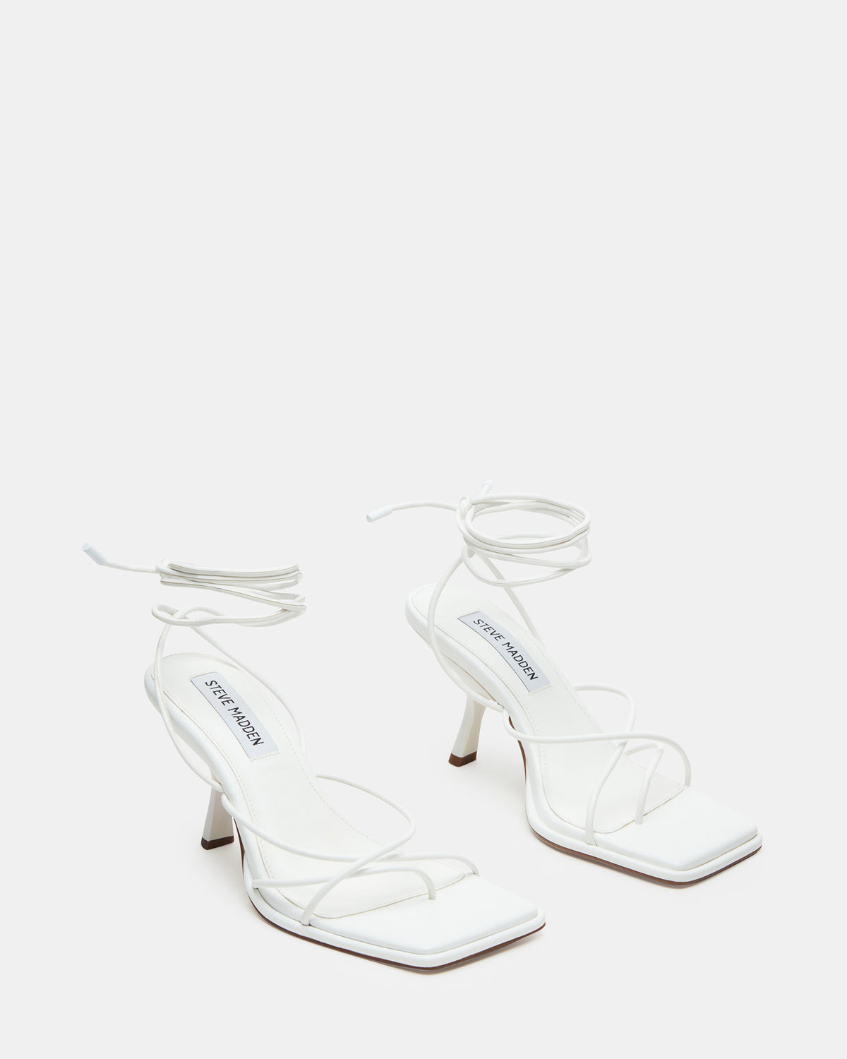 JOLENE White Strappy Lace-Up Heel | Women's Heels | Steve Madden Best Seller