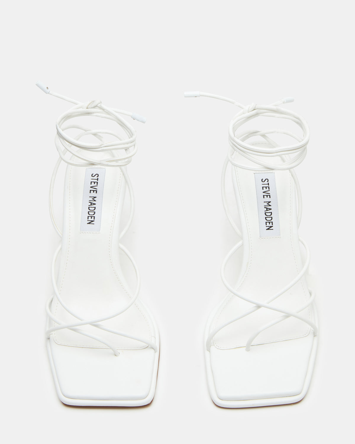 JOLENE White Strappy Lace-Up Heel | Women's Heels | Steve Madden Best Seller