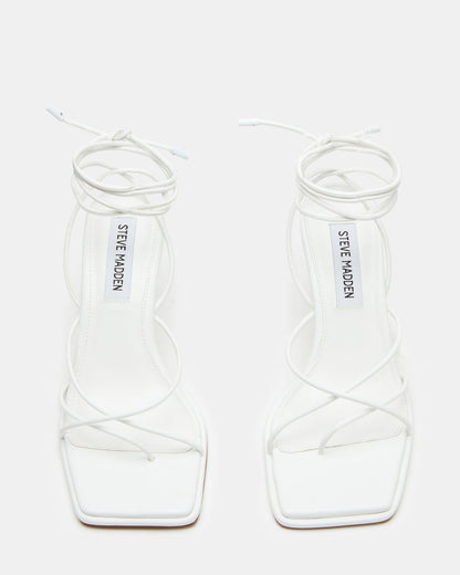 JOLENE White Strappy Lace-Up Heel | Women's Heels | Steve Madden Best Seller