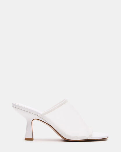 GLEAM White Women's Square-Toe Mule Heel | Steve Madden Customer Favorite