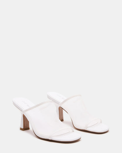 GLEAM White Women's Square-Toe Mule Heel | Steve Madden Customer Favorite