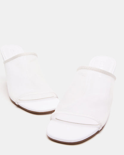GLEAM White Women's Square-Toe Mule Heel | Steve Madden Customer Favorite