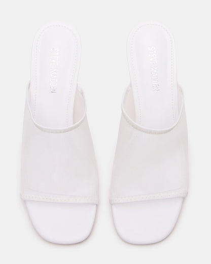 GLEAM White Women's Square-Toe Mule Heel | Steve Madden Customer Favorite