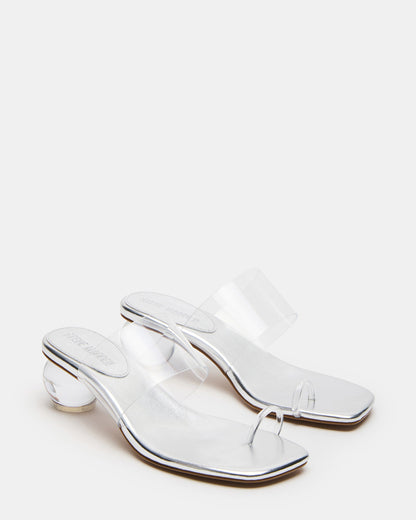 GLINDA Clear Women's Square-Toe Mule Heel | Steve Madden Essential