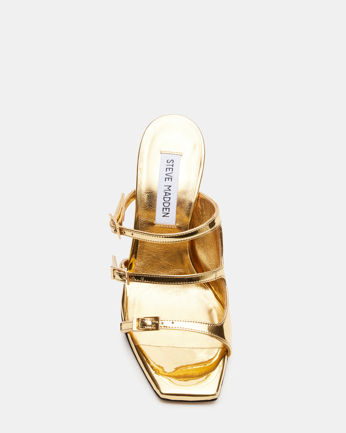 OPULENT Gold Leather Square Toe Mule Heel | Women's Heels | Steve Madden Best Price