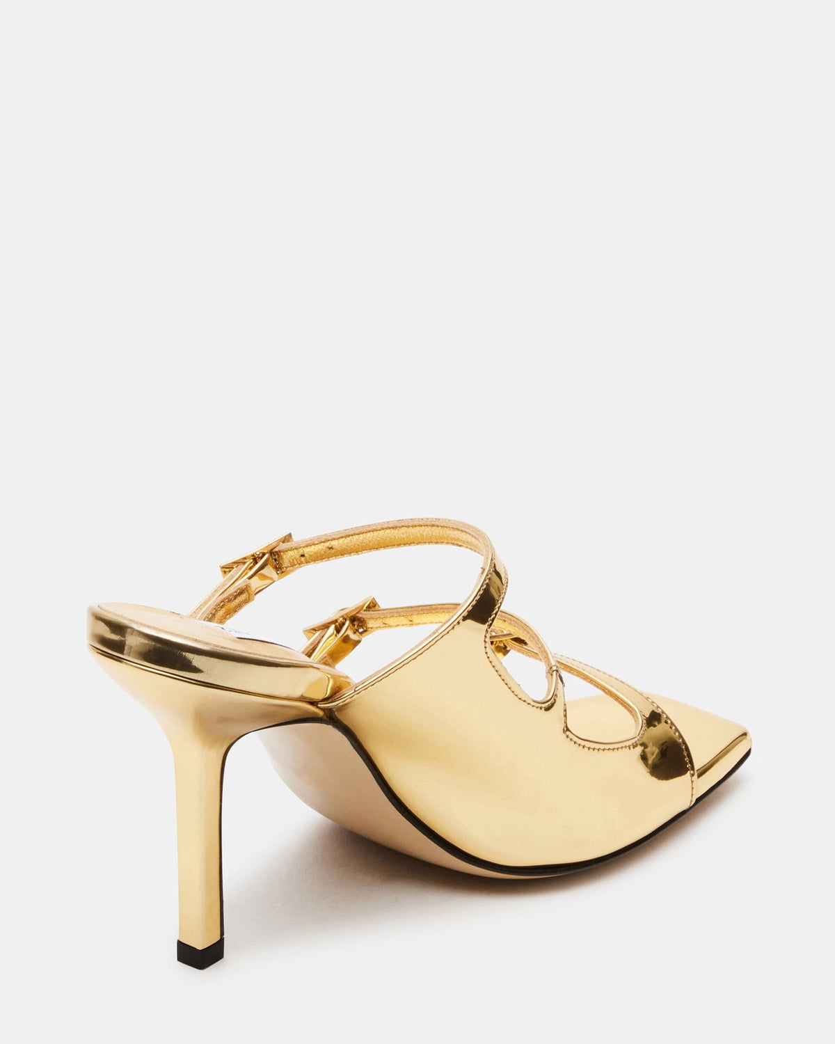 OPULENT Gold Leather Square Toe Mule Heel | Women's Heels | Steve Madden Best Price