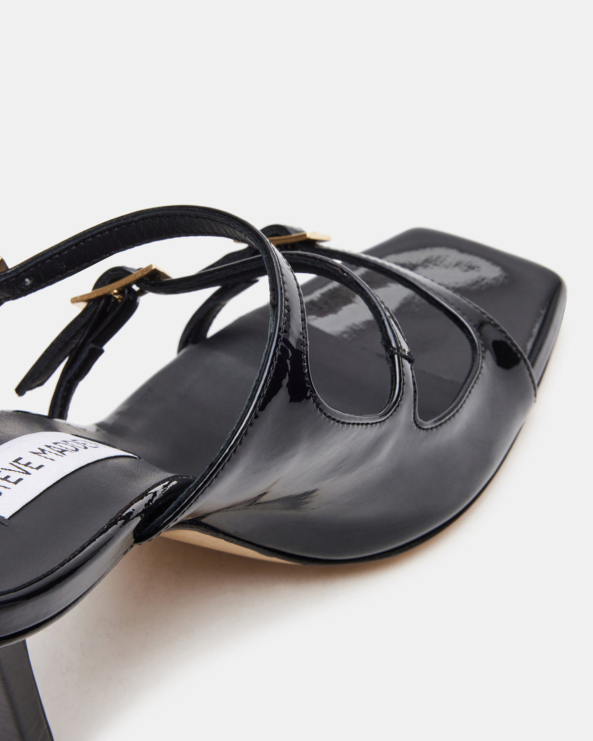 OPULENT Black Leather Square Toe Mule Heel | Women's Heels | Steve Madden Everyday