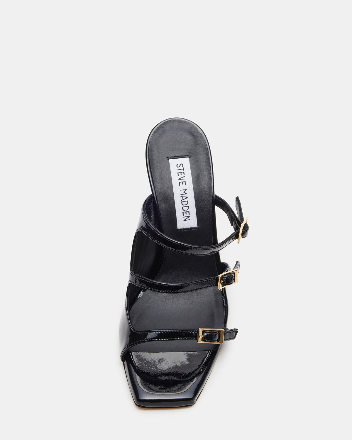 OPULENT Black Leather Square Toe Mule Heel | Women's Heels | Steve Madden Everyday