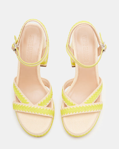 MIMOSA Yellow Women's Platform Block Heel | Steve Madden Latest