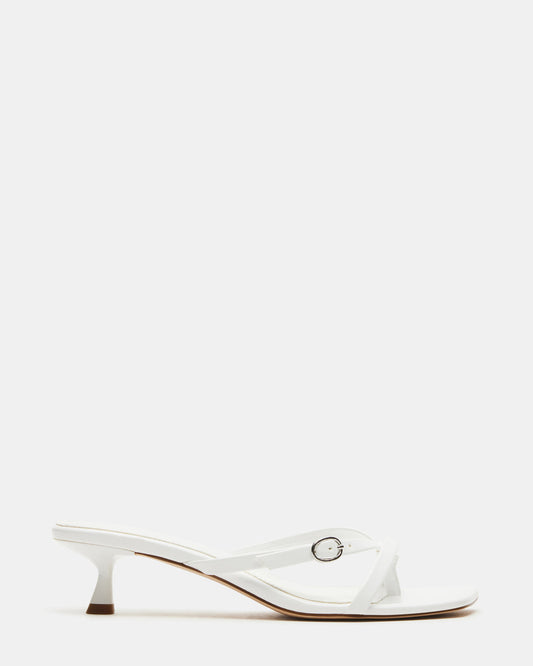 JANA White Strappy Mule Kitten Heel | Women's Heels | Steve Madden Customer Favorite