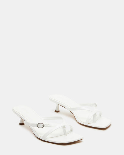 JANA White Strappy Mule Kitten Heel | Women's Heels | Steve Madden Customer Favorite