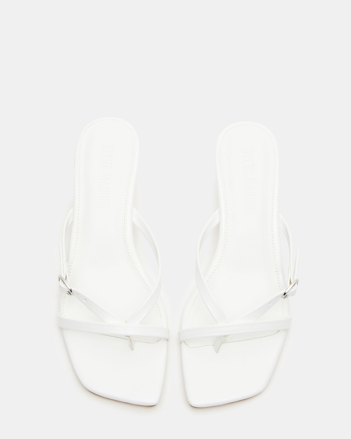 JANA White Strappy Mule Kitten Heel | Women's Heels | Steve Madden Customer Favorite