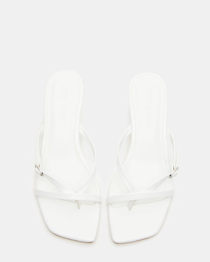 JANA White Strappy Mule Kitten Heel | Women's Heels | Steve Madden Customer Favorite
