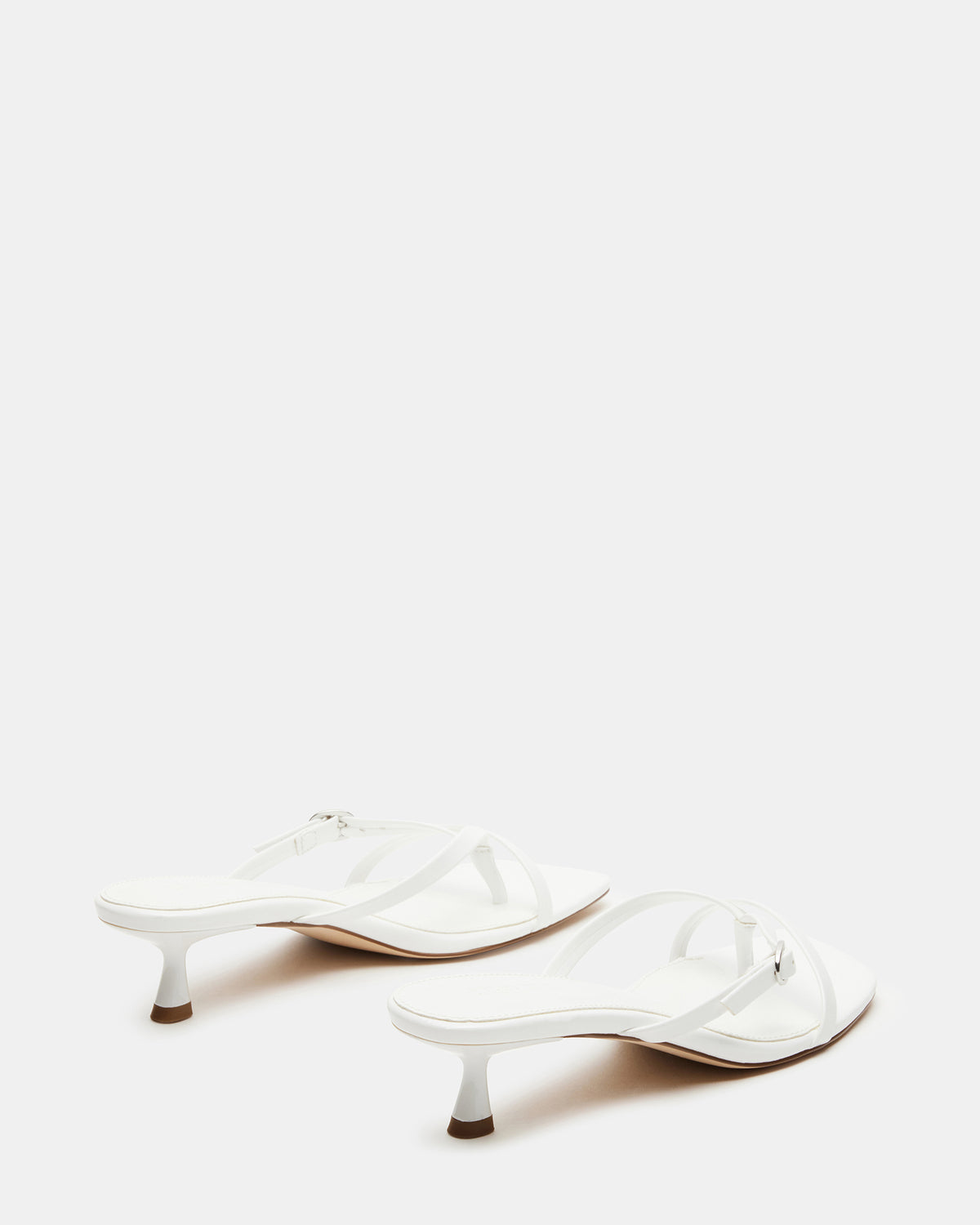 JANA White Strappy Mule Kitten Heel | Women's Heels | Steve Madden Customer Favorite