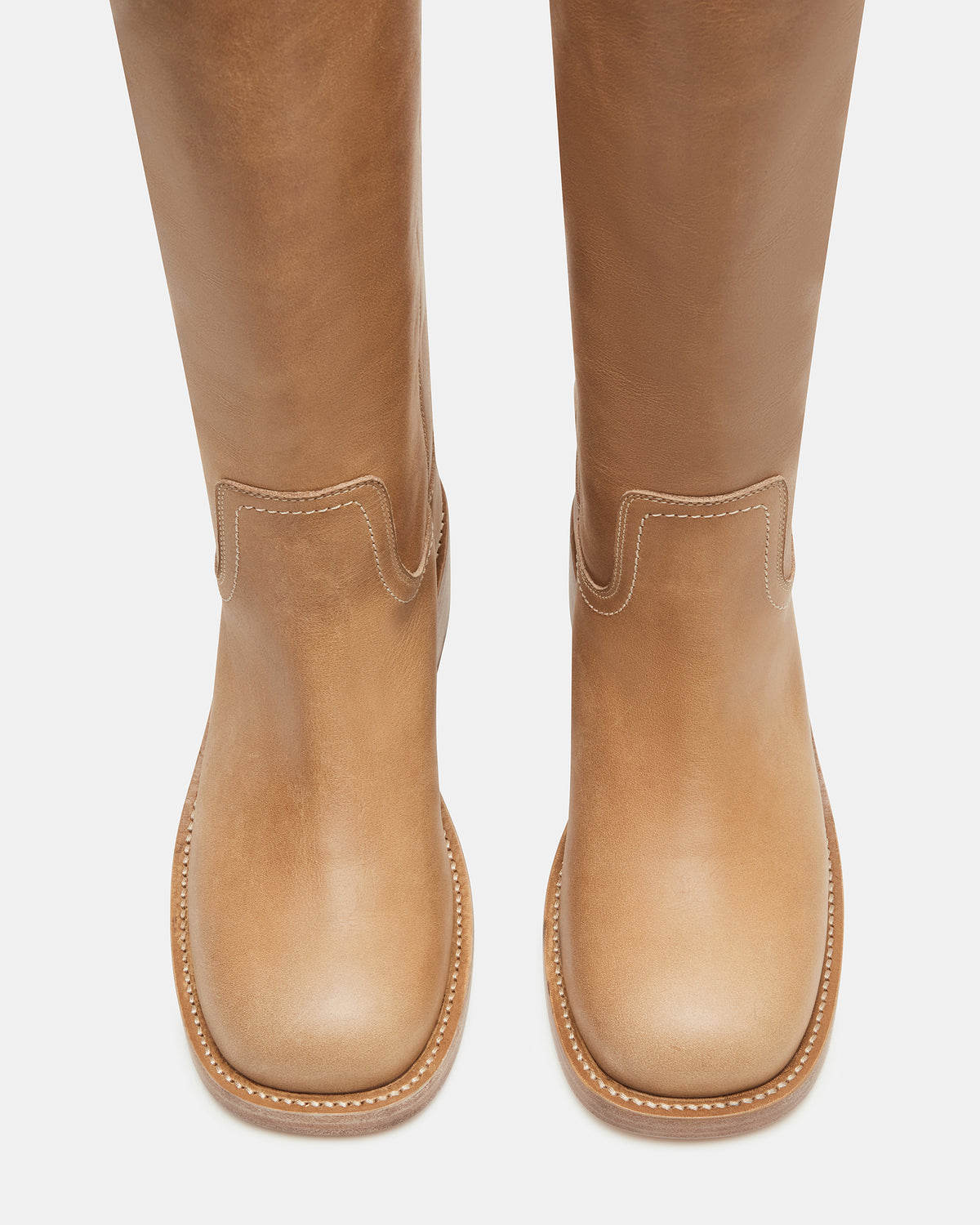 RIGGS Banana Leather Square-Toe Women's Boot | Steve Madden Trusted
