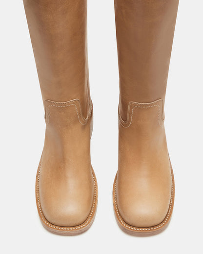 RIGGS Banana Leather Square-Toe Women's Boot | Steve Madden Trusted