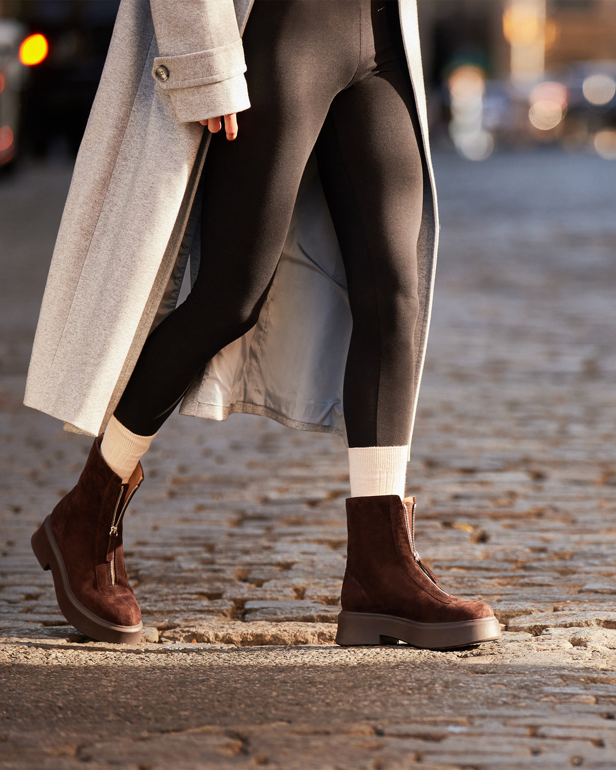 JONES Chocolate Brown Suede Zipper Lug Women's Ankle Boot | Steve Madden Trending