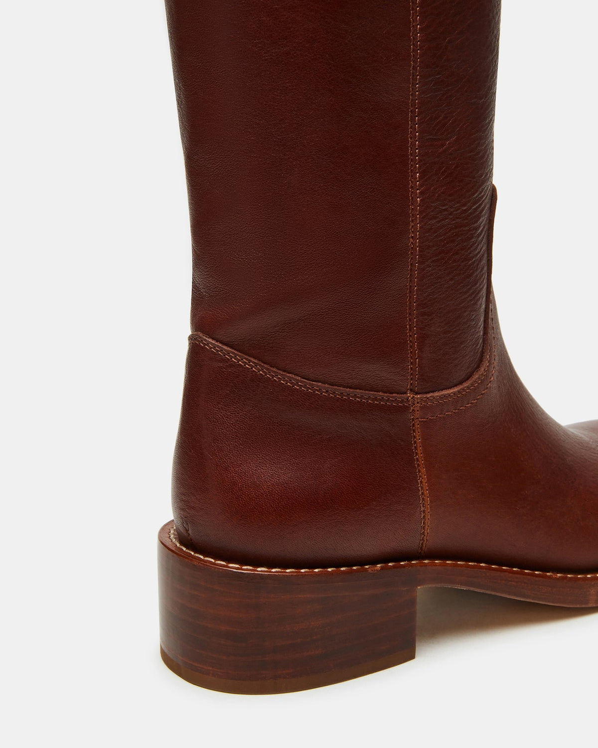 RIGGS Rust Leather Square-Toe Women's Boot | Steve Madden Smart Buy