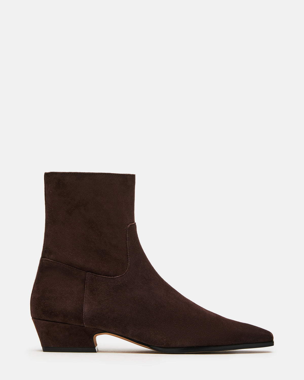 DUSTY Chocolate Brown Suede Women's Ankle Boot | Steve Madden Exclusive
