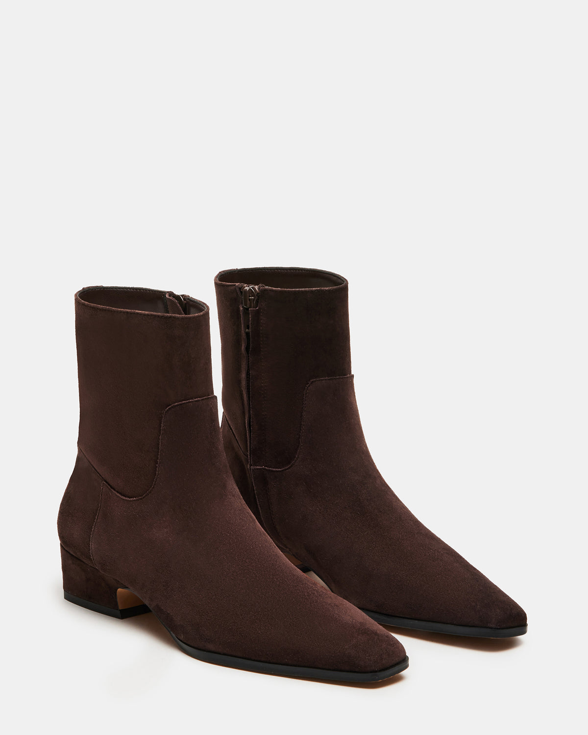 DUSTY Chocolate Brown Suede Women's Ankle Boot | Steve Madden Exclusive