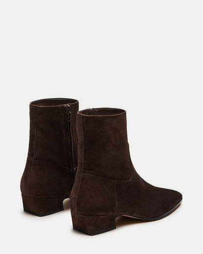 DUSTY Chocolate Brown Suede Women's Ankle Boot | Steve Madden Exclusive