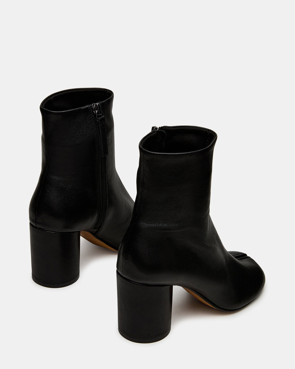 CARO Black Leather Tabi Split-Toe Block Heel Women's Ankle Boot | Steve Madden Premium