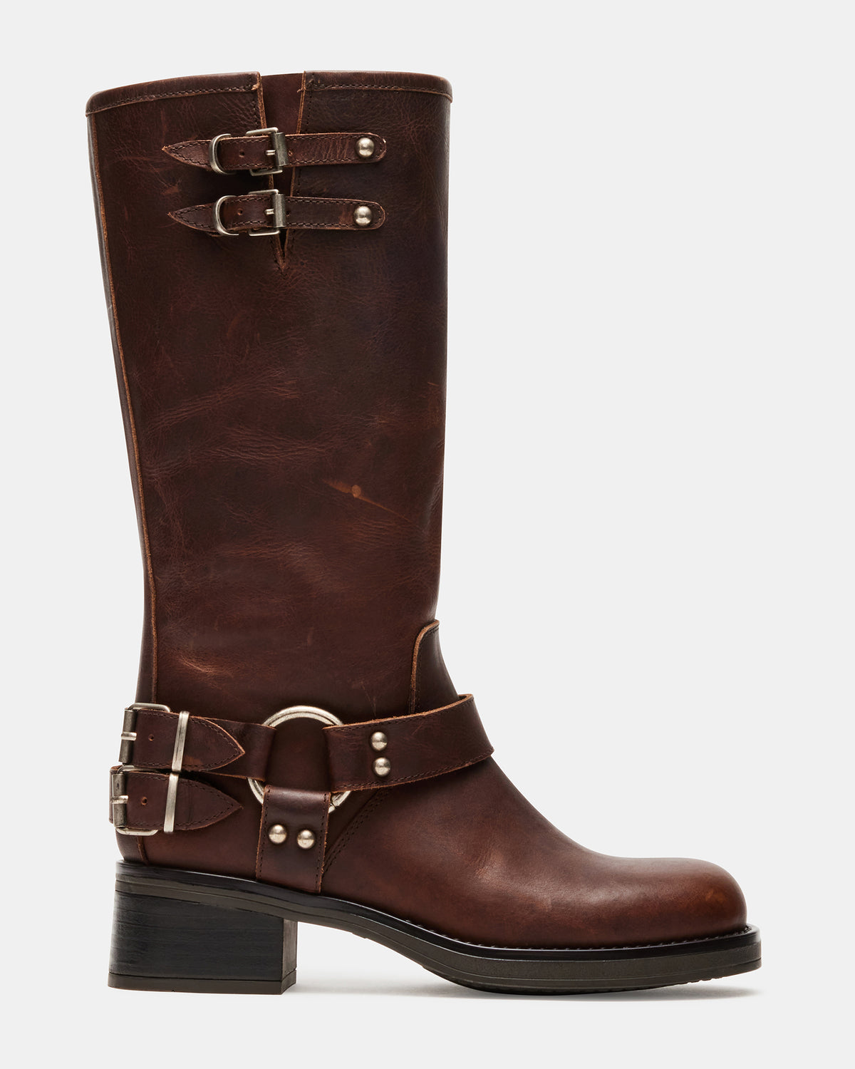 ASTOR Brown Leather Knee-High Boot | Women's Boots | Steve Madden Exclusive