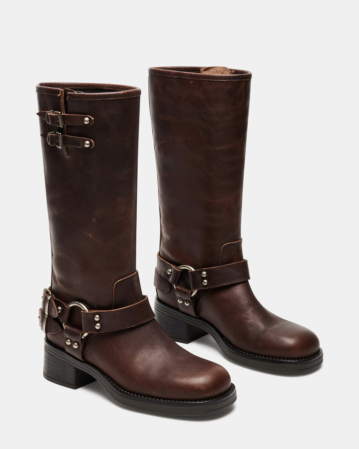 ASTOR Brown Leather Knee-High Boot | Women's Boots | Steve Madden Exclusive