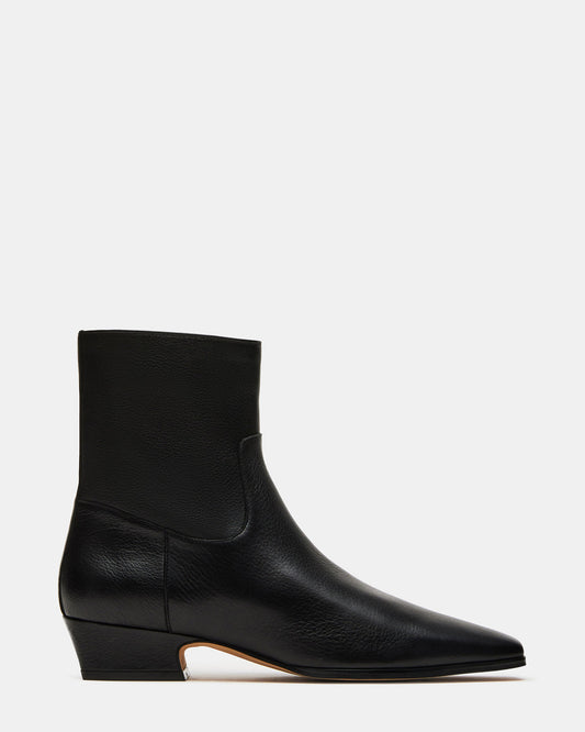 DUSTY Black Leather Women's Ankle Boot | Steve Madden Popular